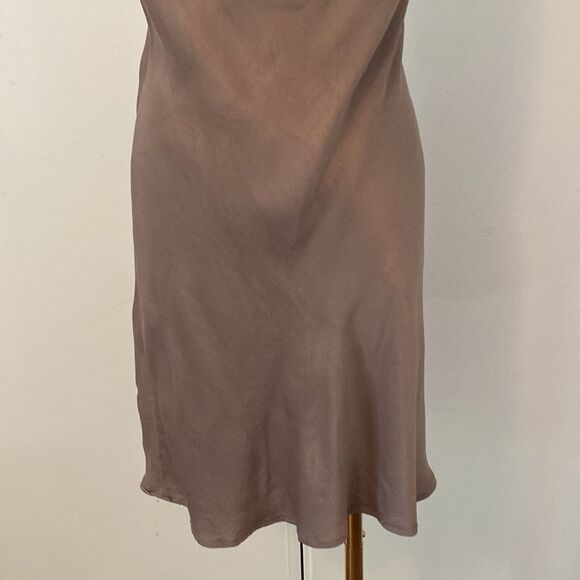 Zara Taupe Rhinestone Strap Mini Slip Dress Size Small - Picture 6 of 15